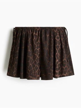 H&M leopard crinkle drawstring tie shorts sz XS (fits more like Small)